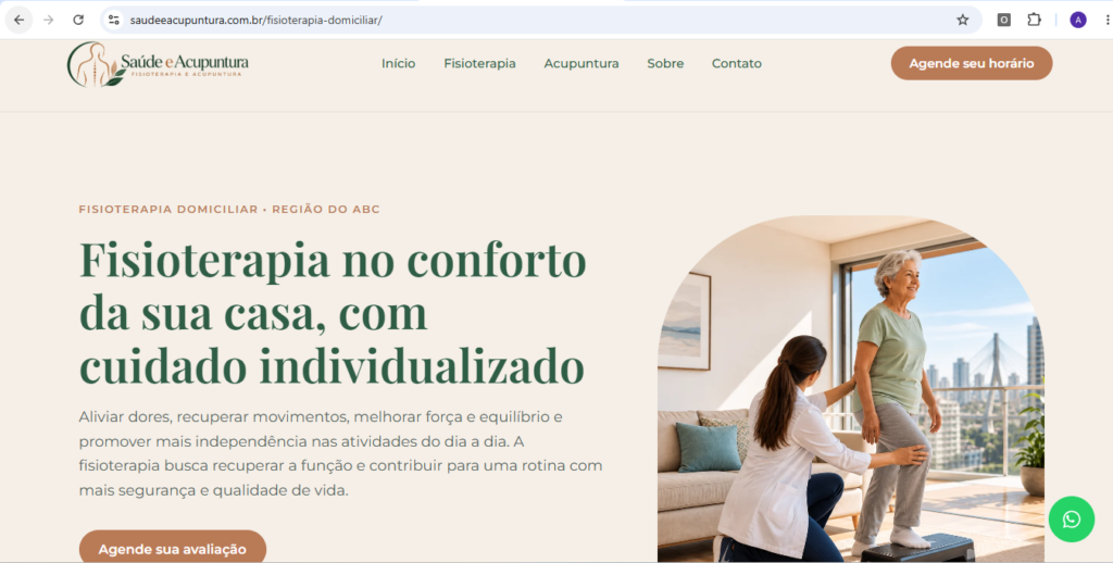 Site Saúde e Acupuntura desenvolvido pela M94 Web